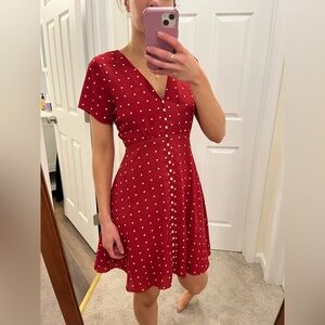 Madewell Red and White Polka Dot Dress